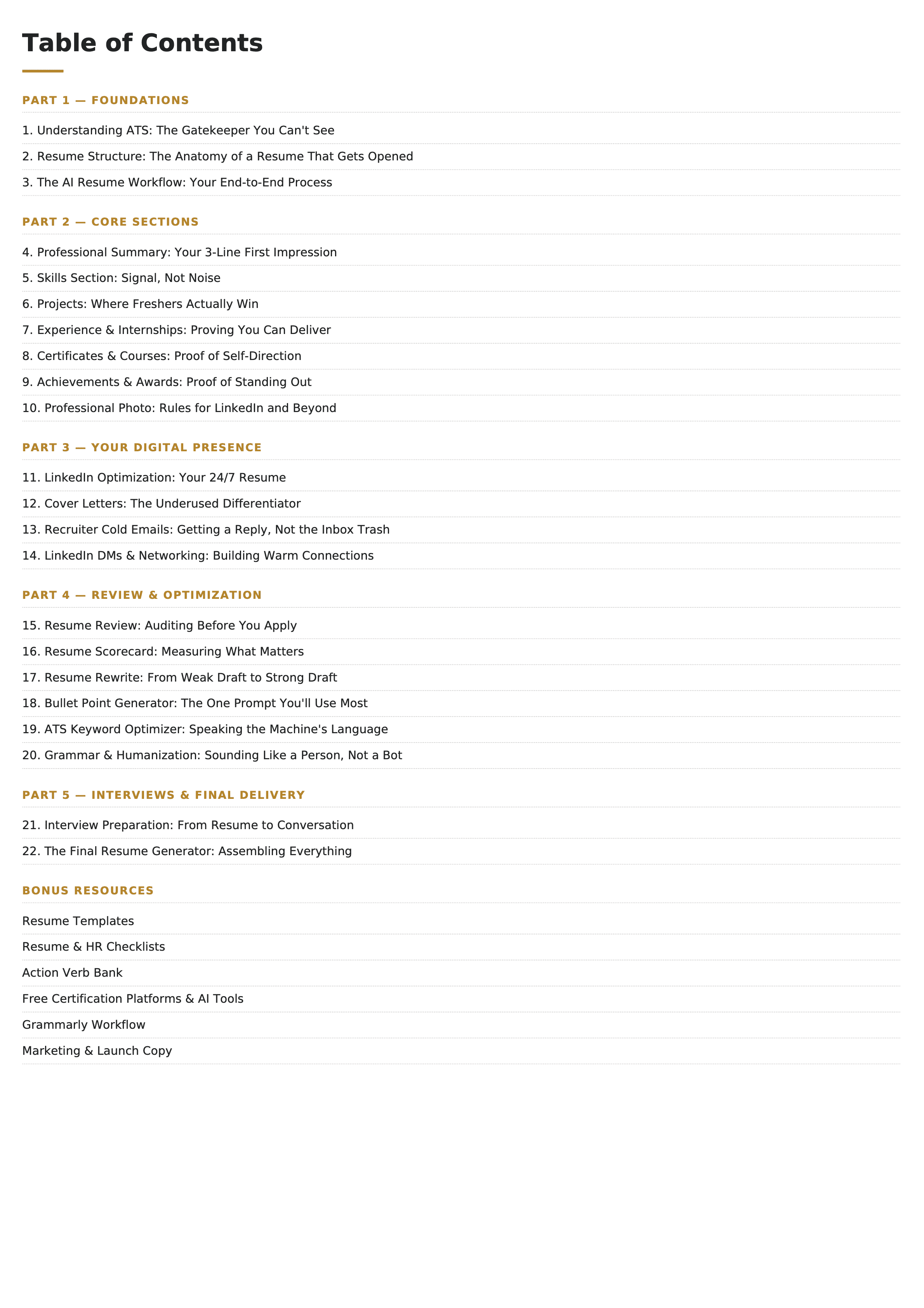 Table of Contents